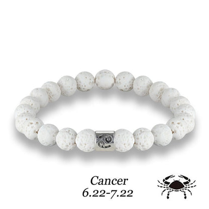Handmade Lava Stone Zodiac Bracelet