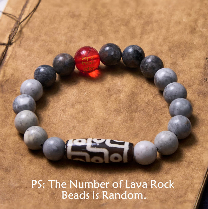 Buddha Stones Tibetan Nine-eye Dzi Bead Picasso Jasper Positive Bracelet