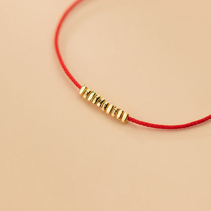 Sterling Silver Red String Bracelet Ultra-thin Rope Protection