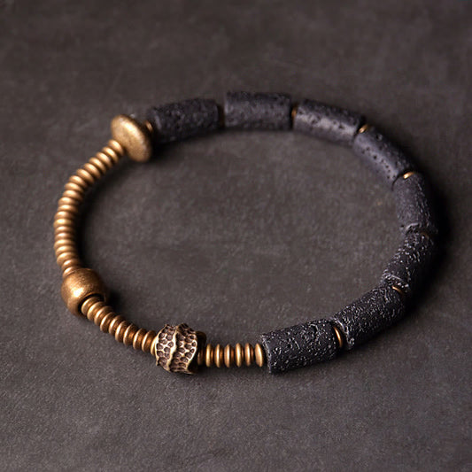 Lava Rock Copper Spiritual Bracelet for Luck & Wealth