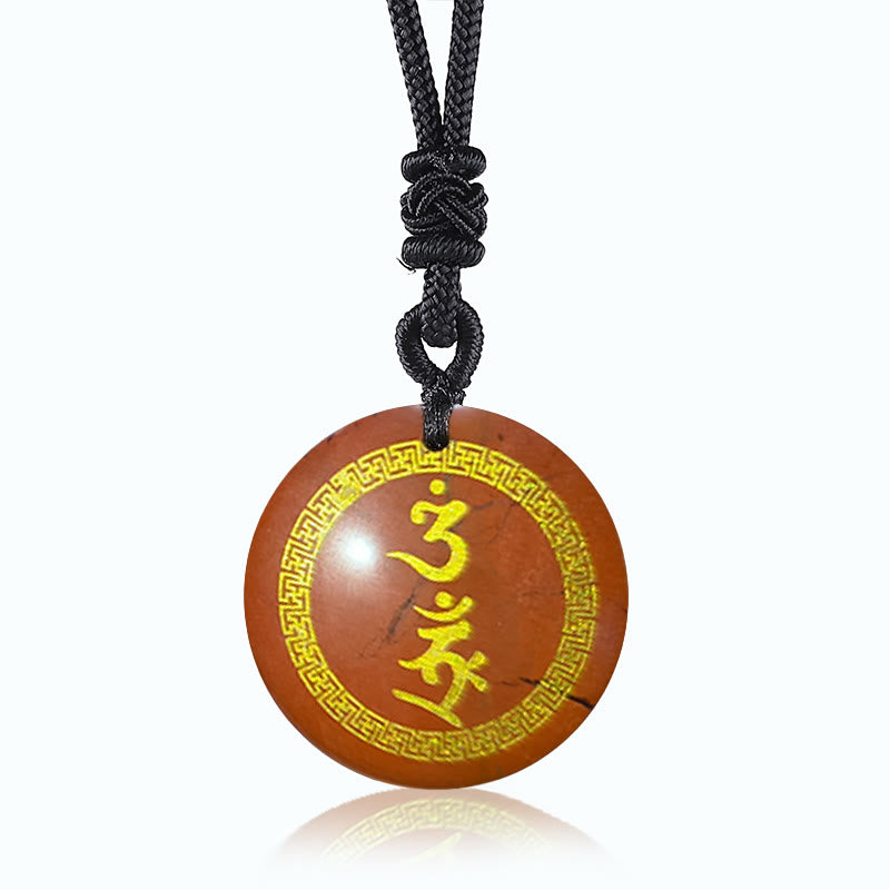 Buddha Stones Surrounding Protection Mantra Natural Various Crystal Black Obsidian Fulfilment Necklace Pendant