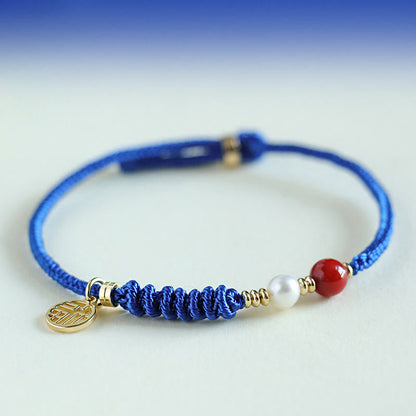 Buddha Stones Klein Blue String South Red Agate Garnet Blue Aventurine Lazurite Lapis Lazuli Copper Butterfly Fu Character Positive Bracelet