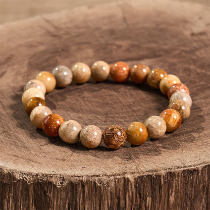 Buddha Stone Various Crystals Malachite Lazurite Lapis Lazuli Hemimorphite Calmness Bracelet