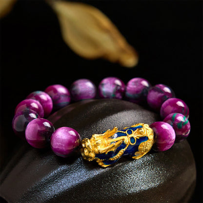 Buddha Stones Colorful Sea Willow Color Change Pixiu Positive Healing Bracelet