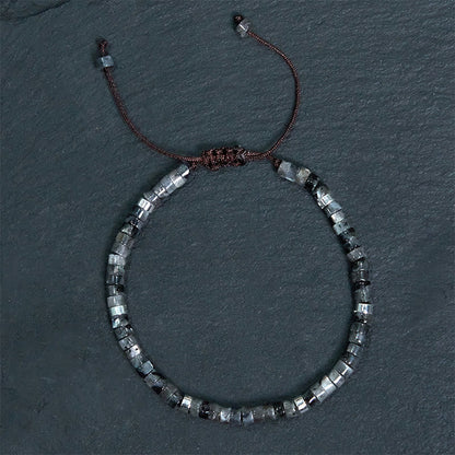 Black Glitter Stone Courage Bracelet for Spiritual Protection