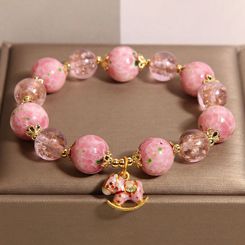 Buddha Stones Rocking Year of the Horse Liuli Bracelet