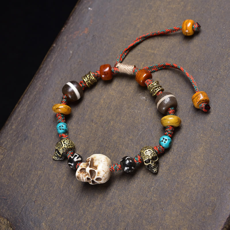 Buddha Stones Tibet Bone Beads Coconut Shell the Lord of the Corpse Forest Happiness Bracelet