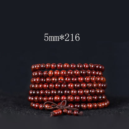Buddha Stones Tibetan Small Leaf Red Sandalwood Balance Bracelet