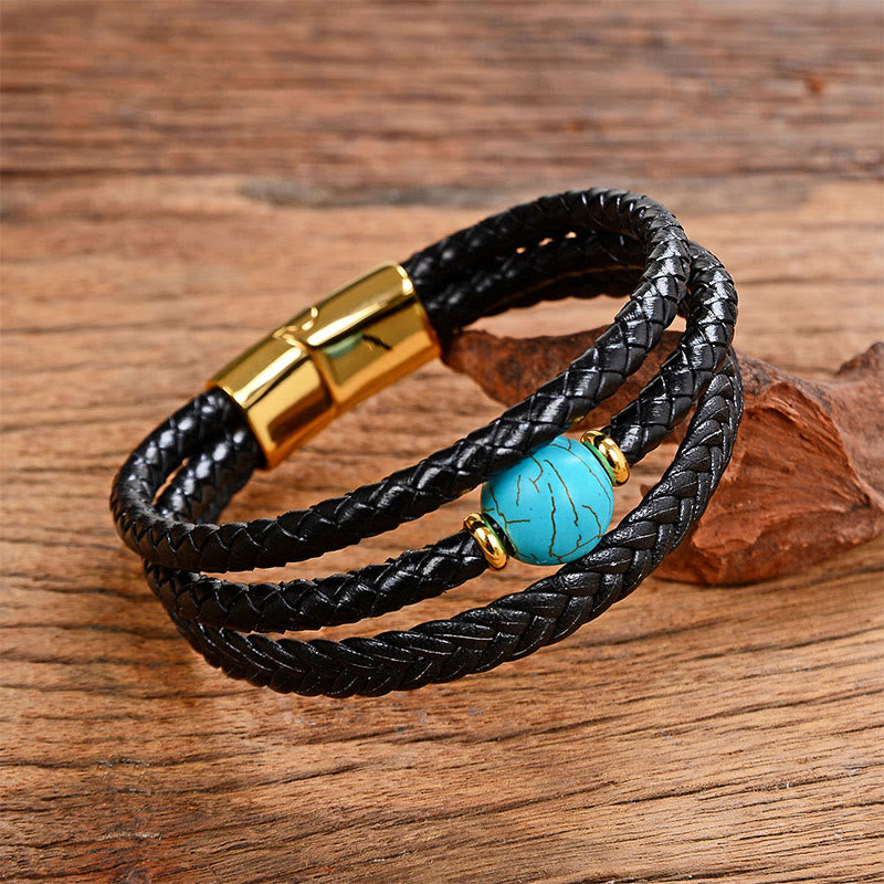 Buddha Stones Multicolored Bead Amethyst Lazurite Craved Six True Words Braided Leather Balance Bracelet