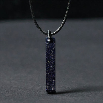 Buddha Stones Black Obsidian Blue Sandstone Transformation Necklace Pendant