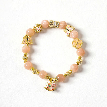 Buddha Stones Year of the Horse South Red Agate Sun Stone Tourmaline Success Bracelet
