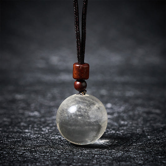 Buddha Stones White Crystal Pink Crystal Tiger Eye Smoky Quartz Protection Necklace Pendant