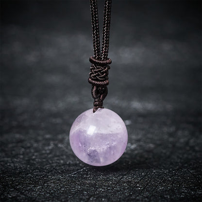 Buddha Stones Amethyst Yellow Agate Various Agate Pink Crystal Lazurite Lapis Lazuli Balance Necklace Pendant