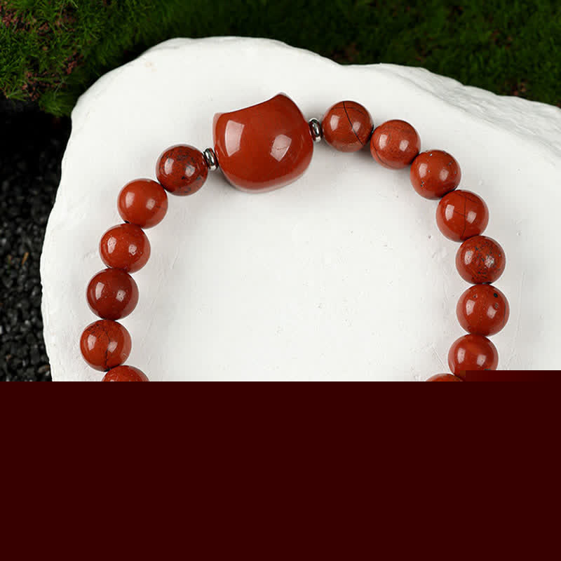 Buddha Stones Cat Design Blue Lace Agate Clear Quartz Beaded Bracelet
