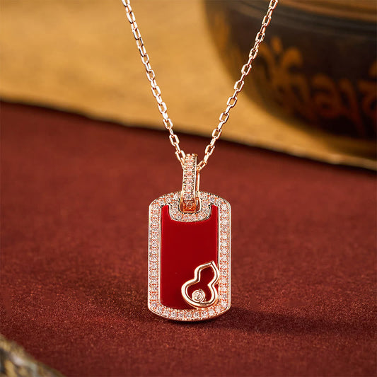 Buddha Stones Gourd Hollow Design Copper Protection Necklace Pendant