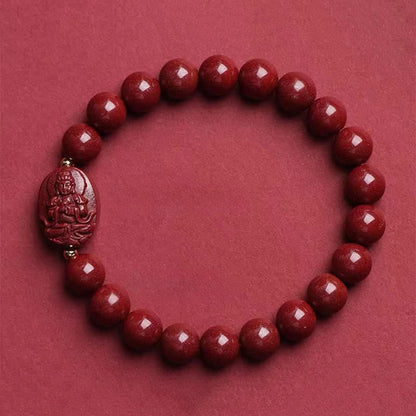 Buddha Stones the Chinese Zodiac Natal Buddha Cinnabar Blessing Bracelet