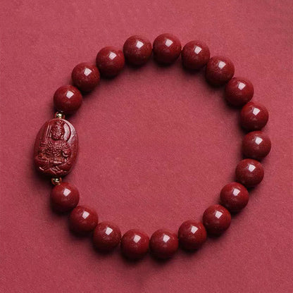 Buddha Stones the Chinese Zodiac Natal Buddha Cinnabar Blessing Bracelet