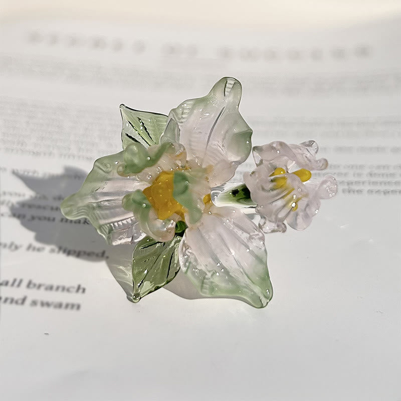 Buddha Stones Liuli Iris Flower Wisdom Ring