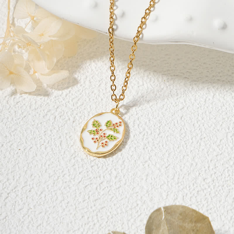 Buddha Stones Titanium Steel Birth Flower Strengthen Pendant Necklace