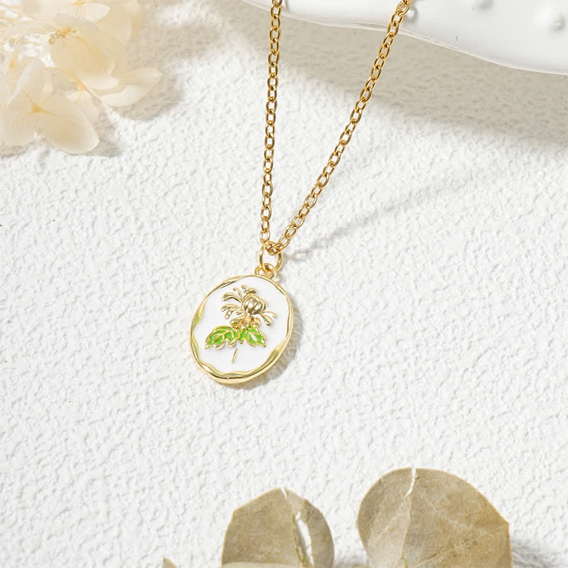 Buddha Stones Titanium Steel Birth Flower Strengthen Pendant Necklace