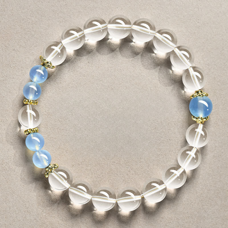 Buddha Stones Natural Clear Quartz Beaded Healing Bracelet