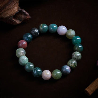 Buddha Stones Natural Stone Sea Sediment Jasper Agate Protection Peace Bracelet