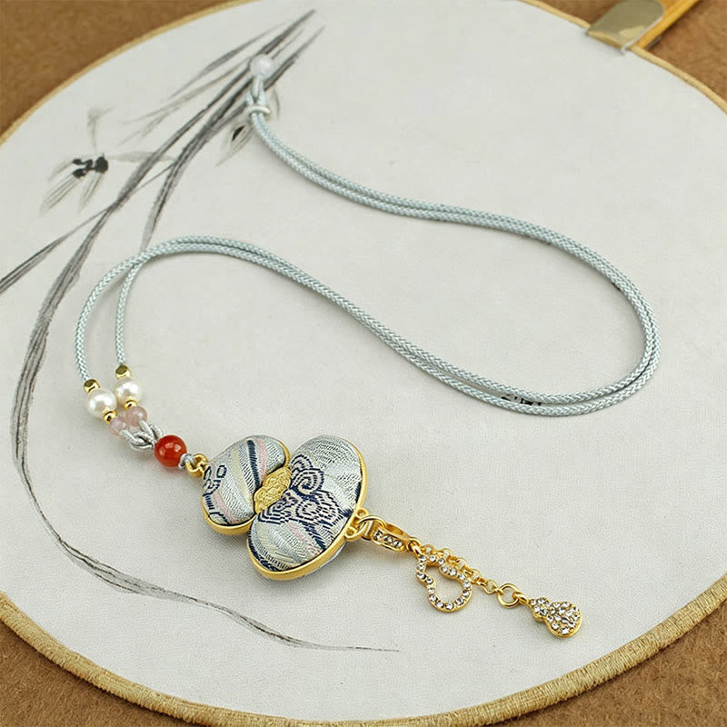 Buddha Stones Song Brocade Gourd Necklace