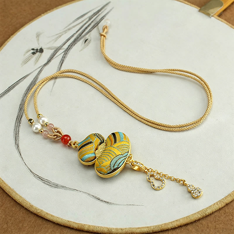 Buddha Stones Song Brocade Gourd Necklace