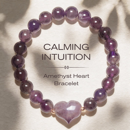 Buddha Stones Natural Amethyst Green Aventurine Tiger Eye Strawberry Quartz Love Heart Spiritual Bracelet