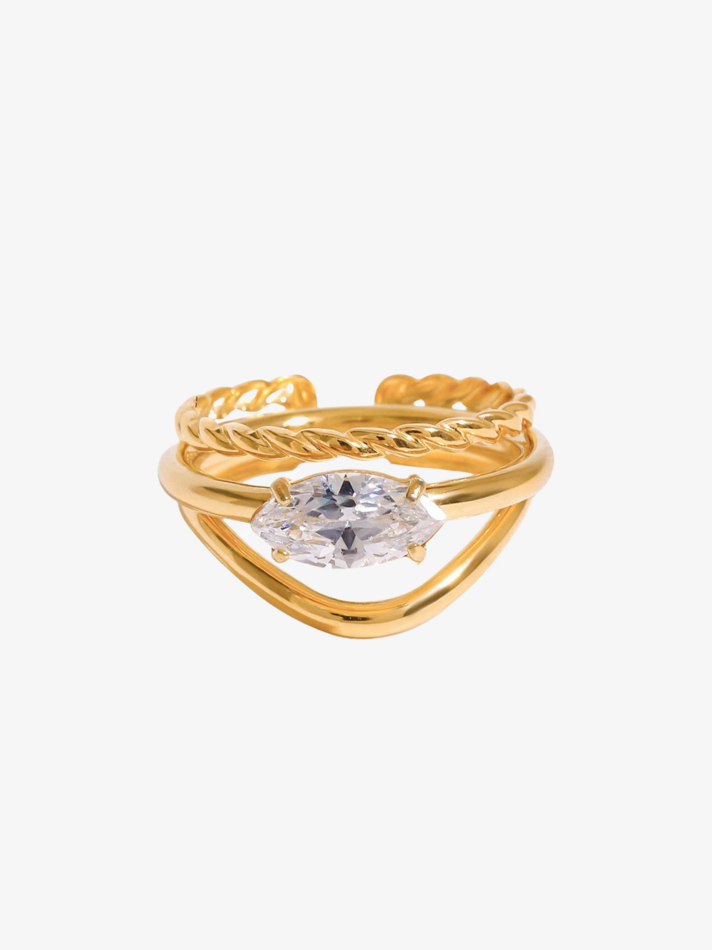Zircon Crystal Rings Set