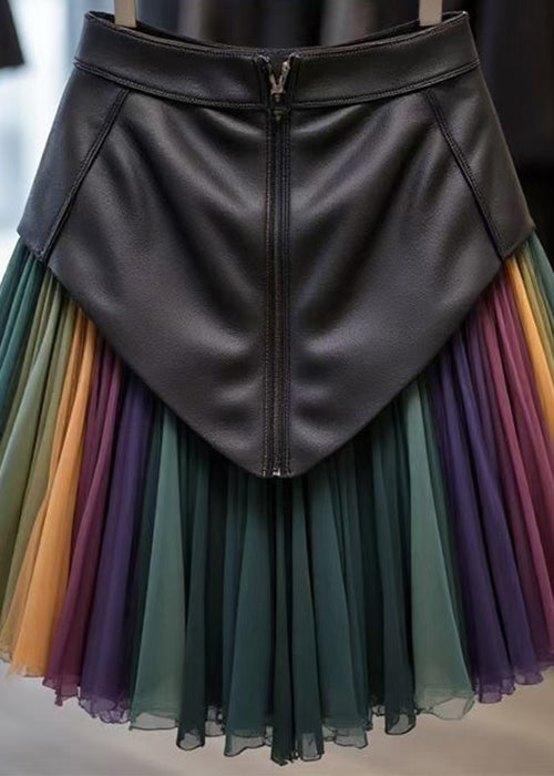 Rainbow Original Design High Waist Tulle Patchwork Skirts Spring
