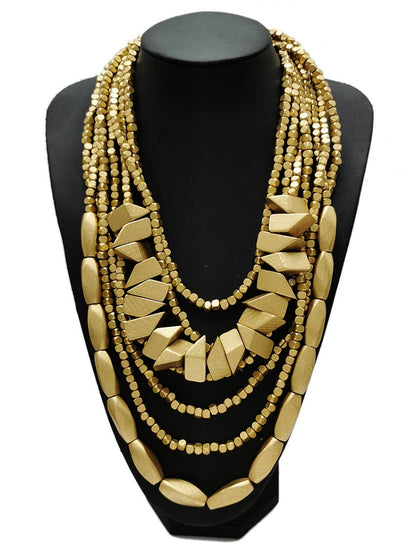 Multi-layered Beaded Long Necklace