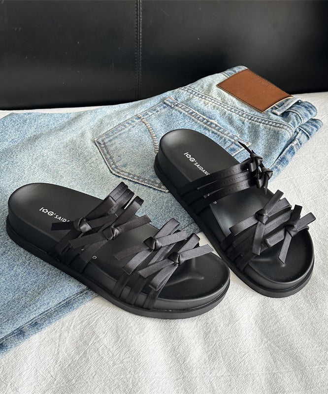 New Versatile Silver Bow Platform Slide Sandals