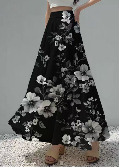 Fine Black Chiffon Skirt Exra Large Hem Summer