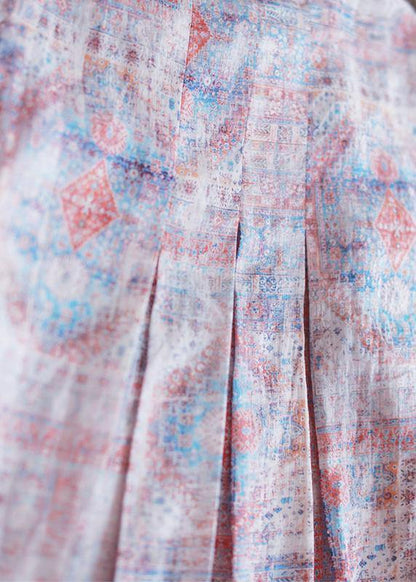 Classy Pink Print Dresses Summer Sleeveless Dresses