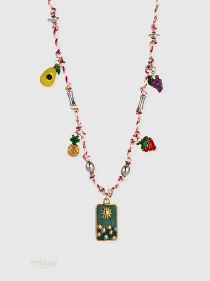 Cesia Sun Tarot Fruit Charm Necklace