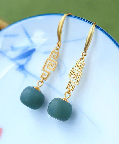 Blue Sterling Silver Inlaid Pearl Drop Earrings