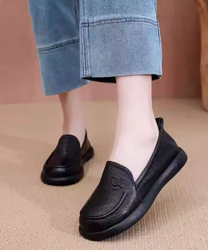 Comfy Loafers for Black Cowhide Leather