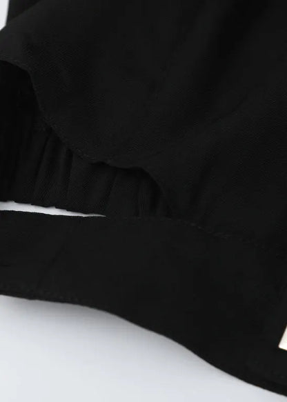 Diy Black Peter Pan Collar Button Top Long Sleeve
