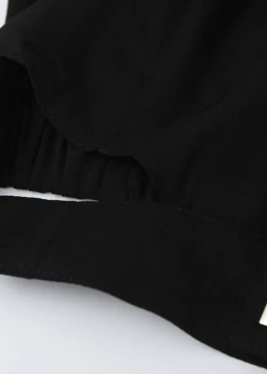 Diy Black Peter Pan Collar Button Top Long Sleeve