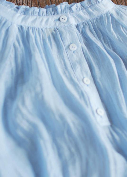 Diy Stand Button Summer Robes Wardrobes Sky Blue Dress
