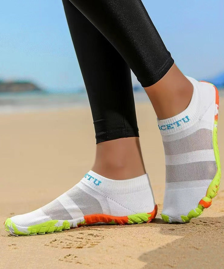 Black Cozy Breathable Mesh Splicing Flat Feet Shoes