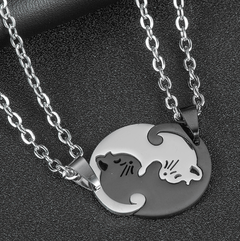 Cat Couple Necklaces for Feline-loving.