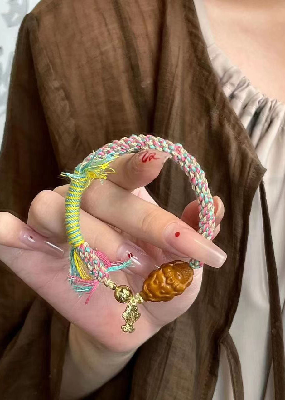 Rainbow Hand Knitting Mermaid Bracelet