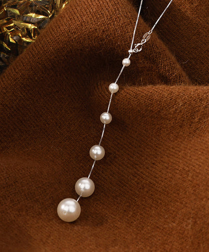 Diy Silk Sterling Silver Pearl Tassel Pendant Necklace