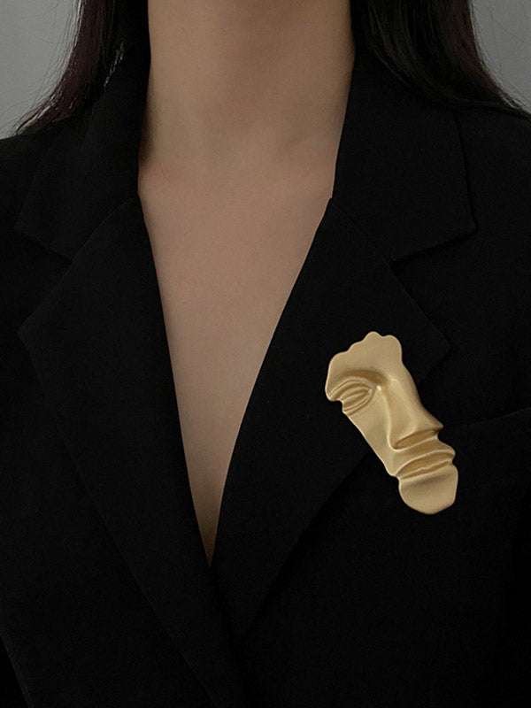 Artistic Retro Matte Mask Brooch