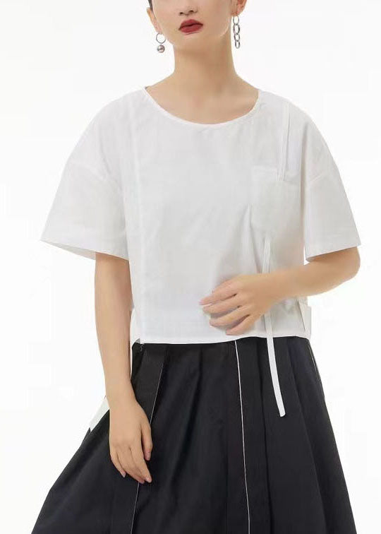 White O-neck Oversized Cotton Tank Tops Summer