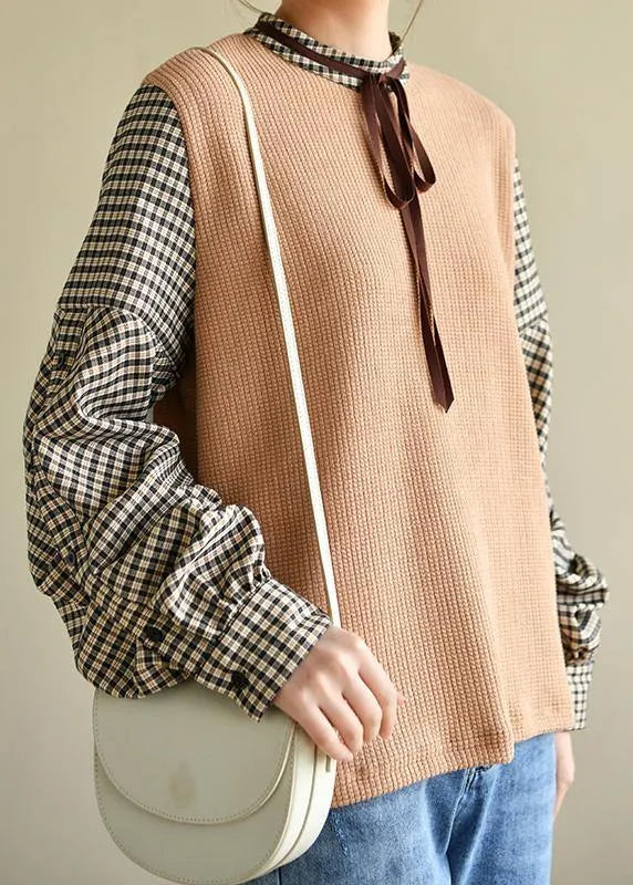 Italian Plaid Vacation Patchwork Cotton Stand Top