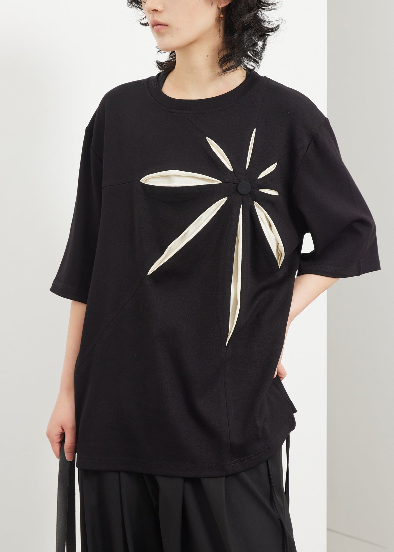 Black O-neck Print T Shirt Summer