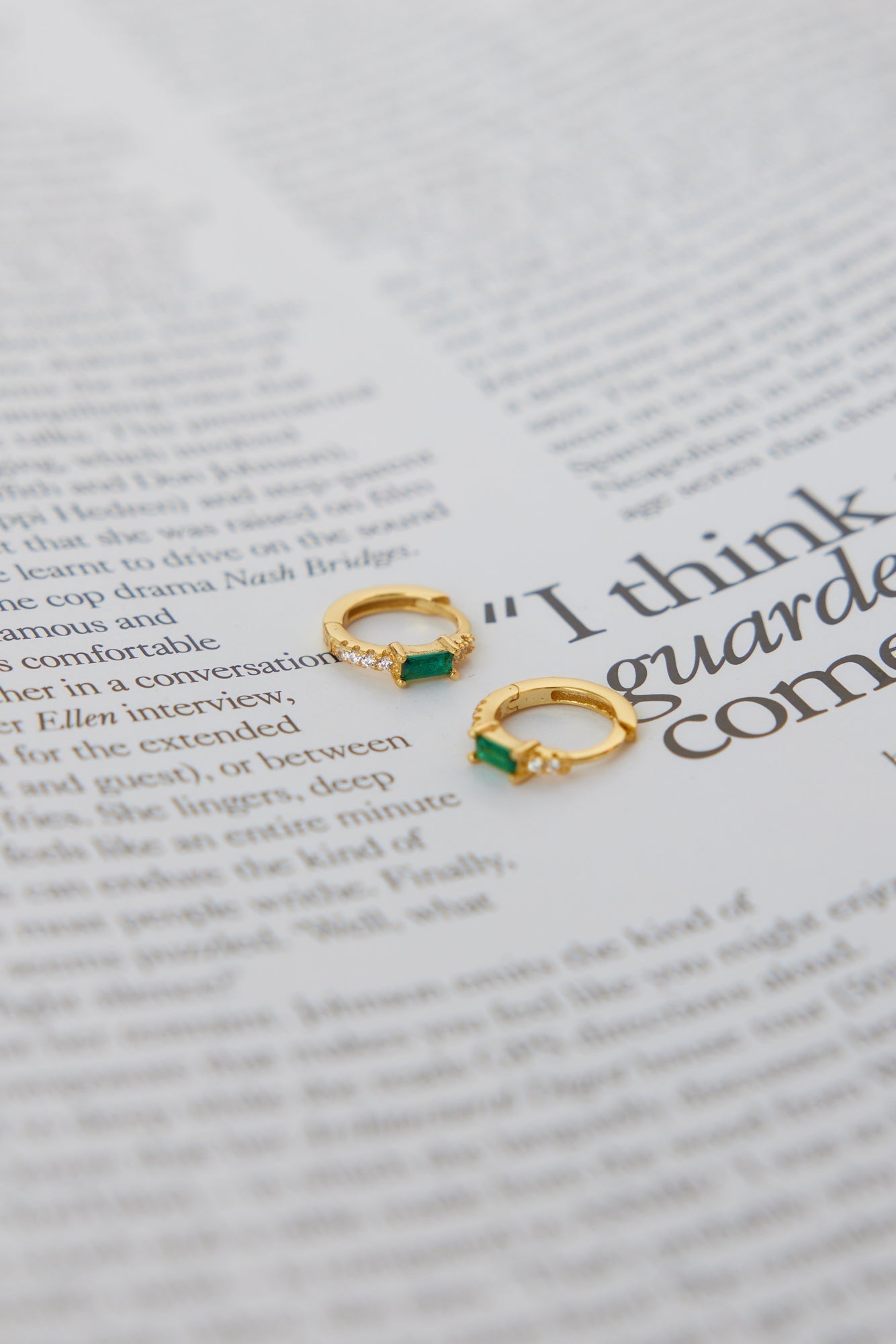 18k Gold Plated Eyes to the Soul Earrings Emerald